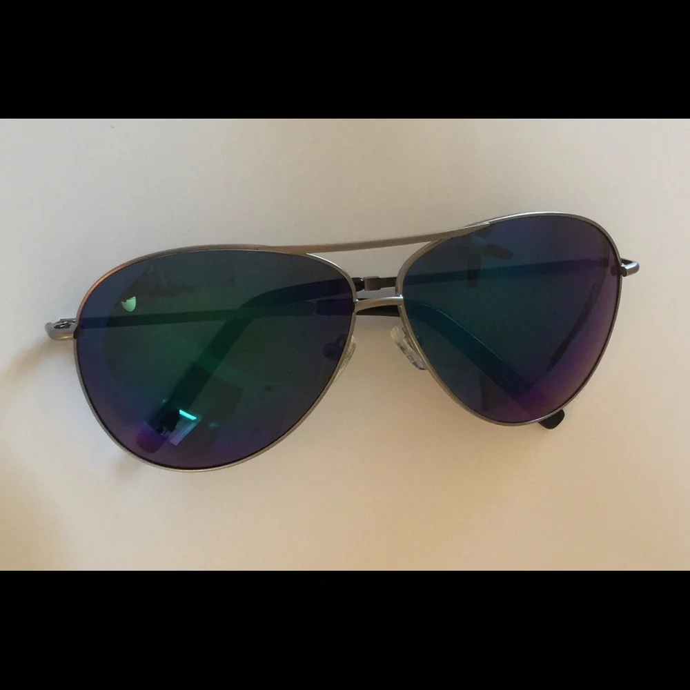 COLE HAAN C17069 PILOT SUNGLASSES BLUE GREEN MIRRORED NEW